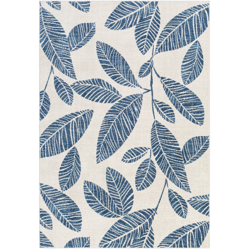 bodrum palm leaves area rug multicolor pale blue dark blue gray beige aqua