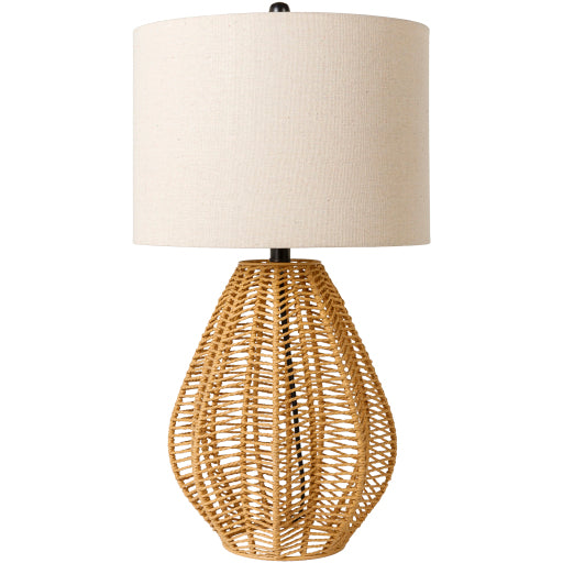 Abaco linen shade table lamp natural with ivory linen shade. ABC-002