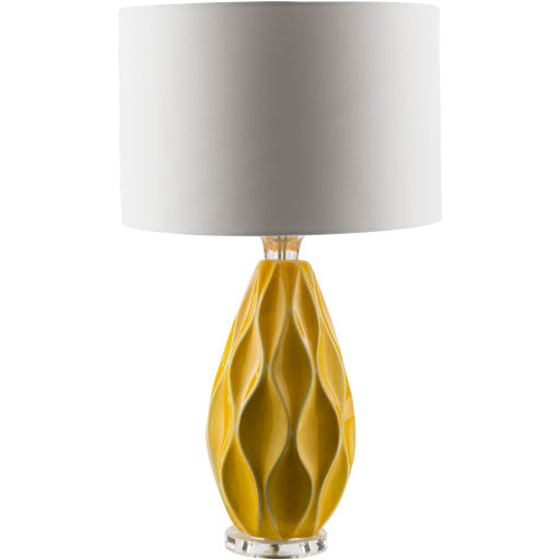 bethany ceramic modern table lamp white mustard BTH419-TBL