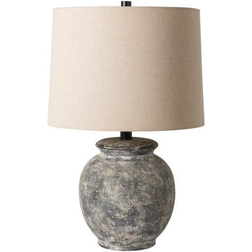 aponi antiqued ceramic table lamp gray beige PNI-001