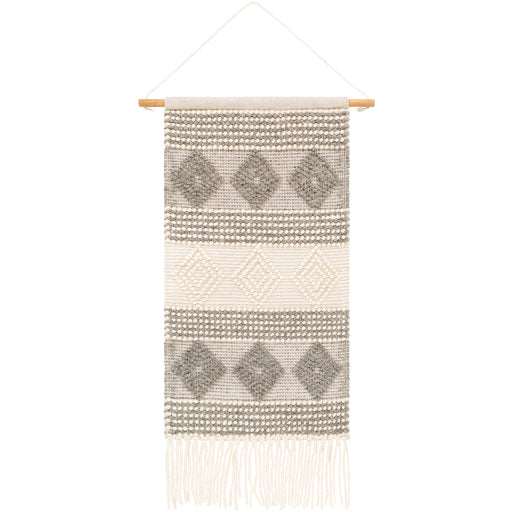 hygge handwoven wall hanging white charcoal
