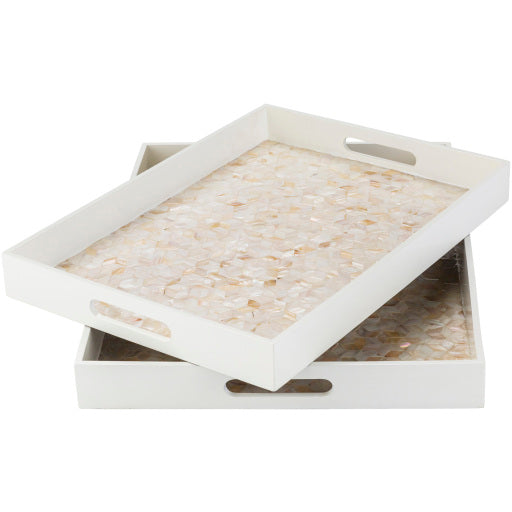 alessandra decorative tray set of two white ALS002-SET