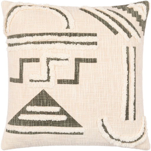 azibo accent pillow medium green cream AZB003-1818