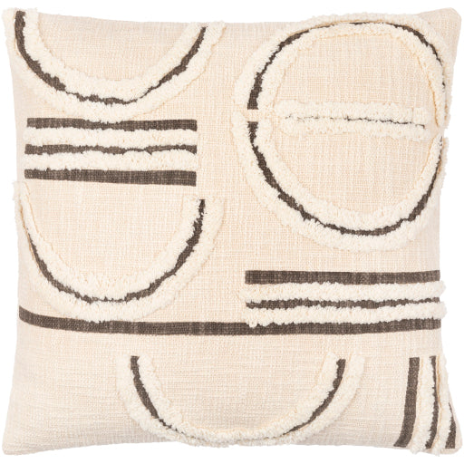 azibo accent pillow charcoal cream AZB004-1818