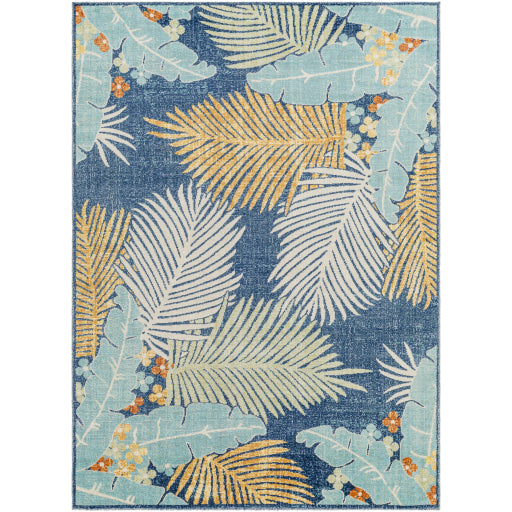 bodrum palm leaves area rug multicolor BDM2346-5373
