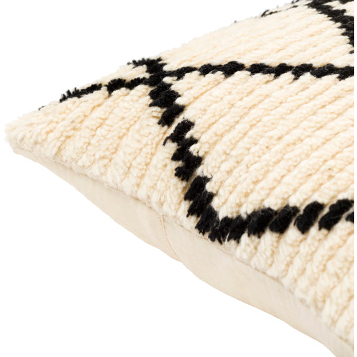 benisouk accent pillow cream black BES002-1818D