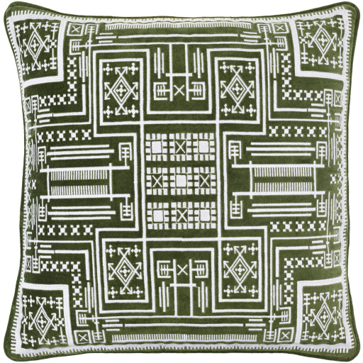 camaxtli accent pillow medium green light beige CAX001-1818