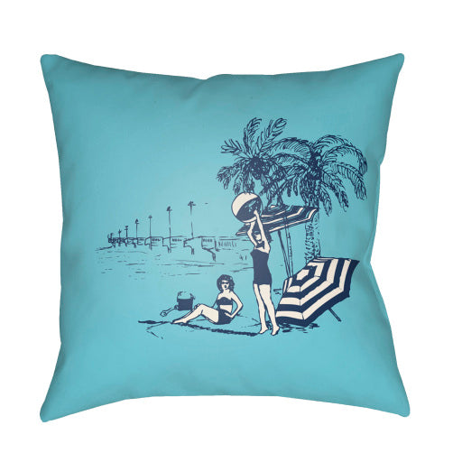 carolina coastal outdoor pillow dark blue aqua CC003-1818