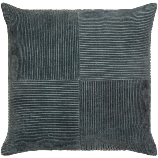 Corduroy Quarters Accent Pillow in Charcoal CDQ002-1818D