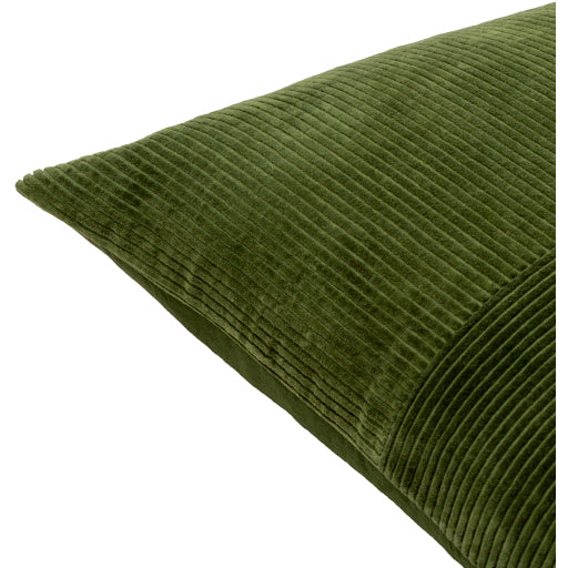 Corduroy Quarters Accent Pillow in Olive Corner detail CDQ004-1818D