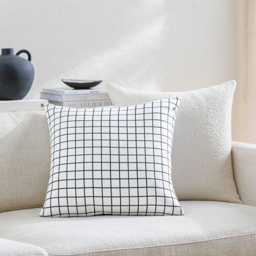 check accent pillow cream white black CEK002-2020D