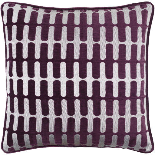 connecticut accent pillow silver white dark plum CIU001-1818