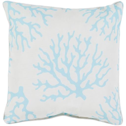 coral outdoor pillow aqua ivory CO002-2020