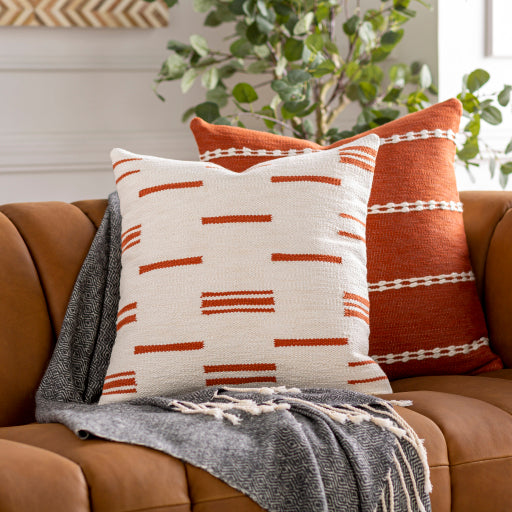 carlton accent pillow cream burnt orange CRL003-1818P