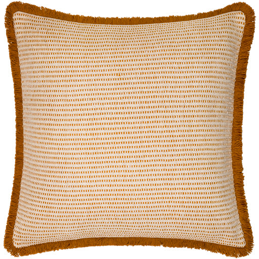 cotton fringe accent pillow tan light beige CTF001-1818