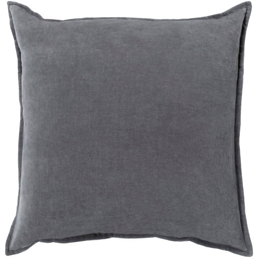 cotton velvet accent pillow charcoal 1 CV003-1818D