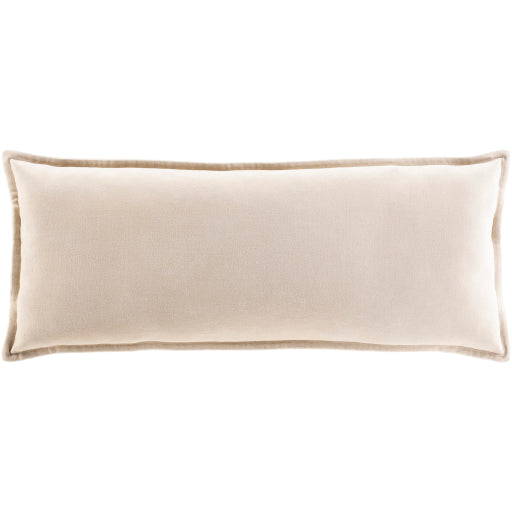 cotton velvet accent pillow light beige CV005-1818P