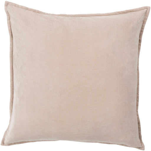 cotton velvet accent pillow light beige CV005-1818