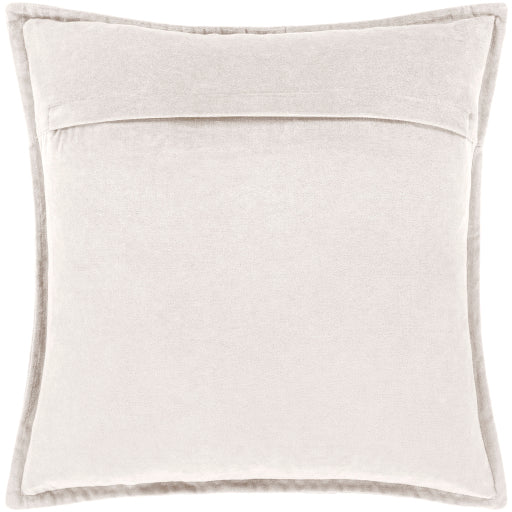 cotton velvet accent pillow light beige CV005-2020P