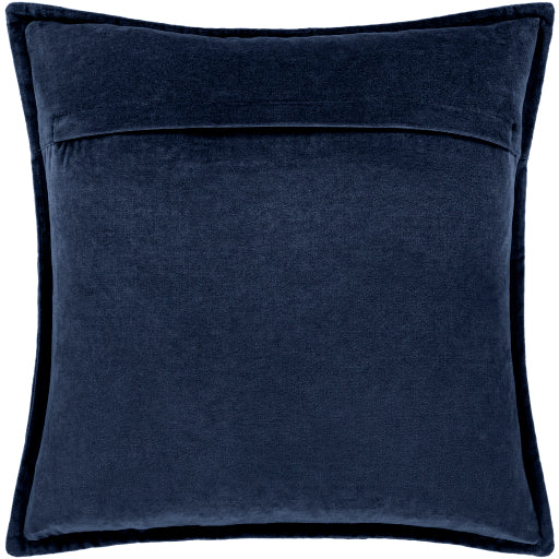 cotton velvet accent pillow navy 1 