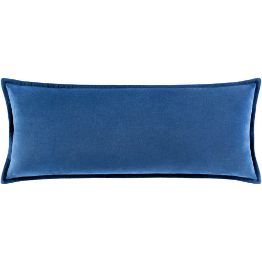 cotton velvet accent pillow blue CV015-1818P