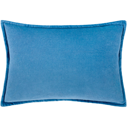 cotton velvet accent pillow blue CV015-2020