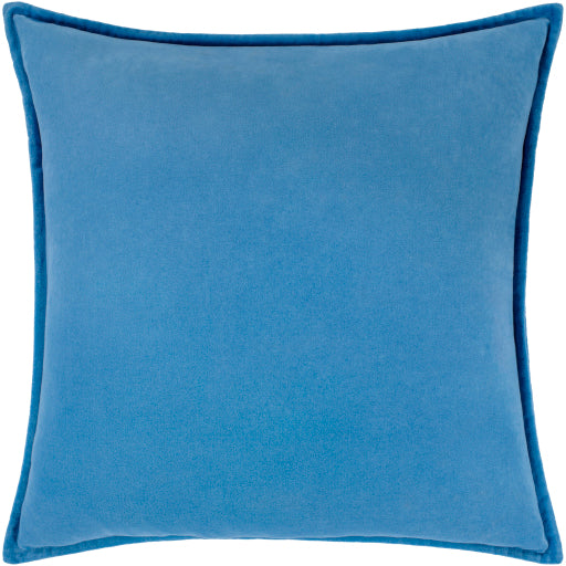 cotton velvet accent pillow blue CV015-1818D