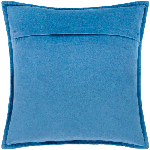 cotton velvet accent pillow blue CV015-2020D