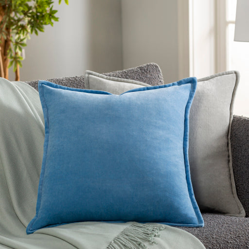 cotton velvet accent pillow blue CV015-2222P