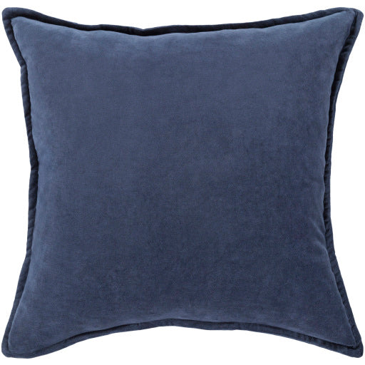 cotton velvet lumbar pillow navy CV016-1818