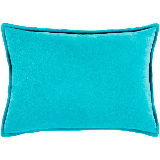 cotton velvet accent pillow aqua CV019-1818D