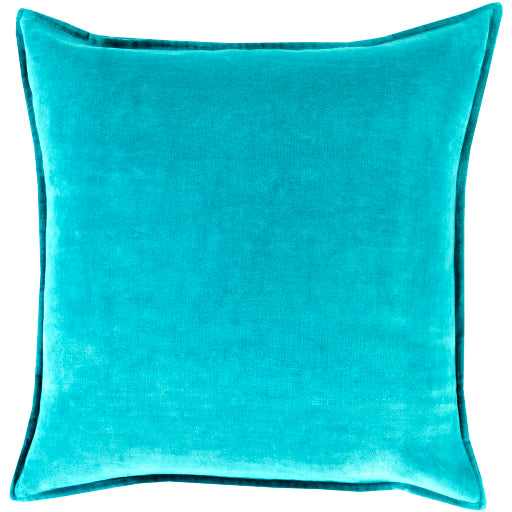 cotton velvet accent pillow aqua CV019-1818