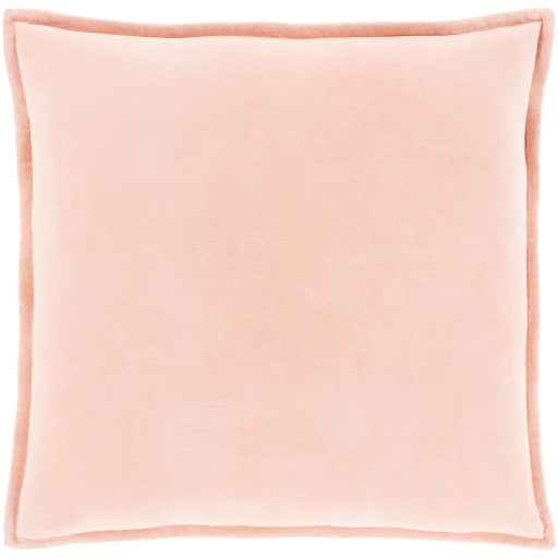 cotton velvet accent pillow peach CV029-1818