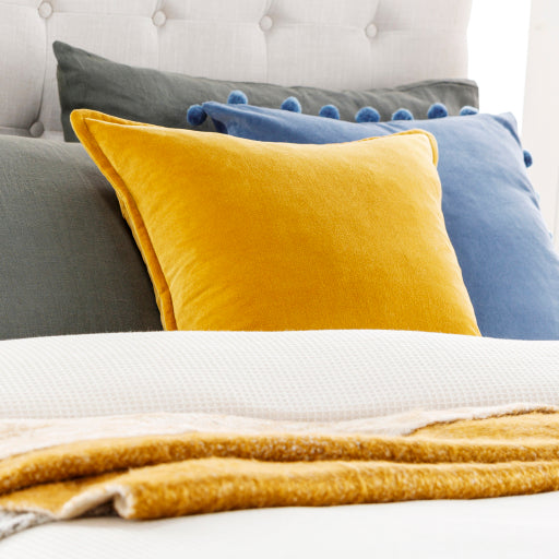 cotton velvet accent pillow mustard CV050-2020P