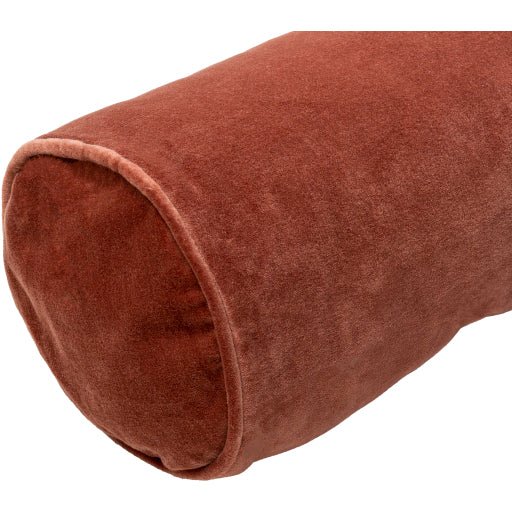 cotton velvet accent pillow brick red CV054-721P