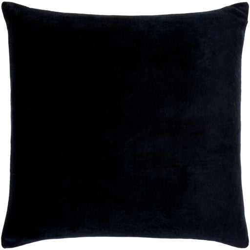 cotton velvet accent pillow solid black CV065-1818