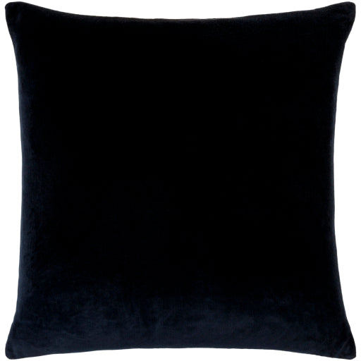 cotton velvet accent pillow solid black CV065-2020D