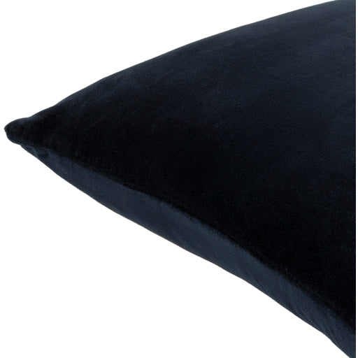 cotton velvet accent pillow solid black CV065-1818P