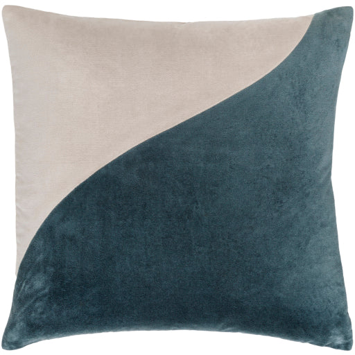 cotton velvet accent pillow light beige charcoal 1 CV067-1818