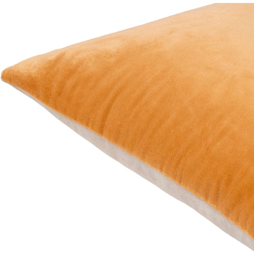 cotton velvet accent pillow light beige mustard 3 CV069-1818P