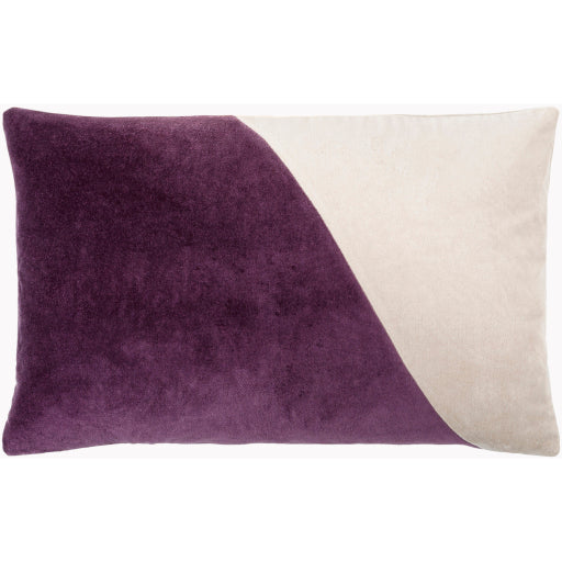 cotton velvet accent pillow light beige mauve 1 CV073-1818D