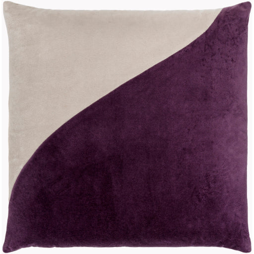 cotton velvet accent pillow light beige mauve 1 CV073-1818