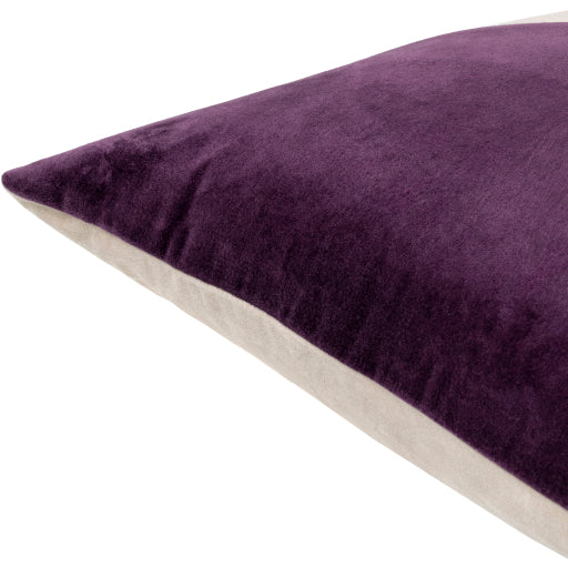 cotton velvet accent pillow light beige mauve 1 CV073-1818P