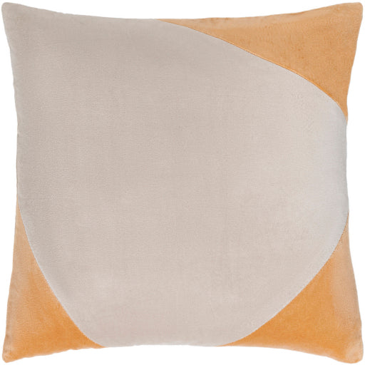 cotton velvet accent pillow light beige mustard 1 CV080-1818