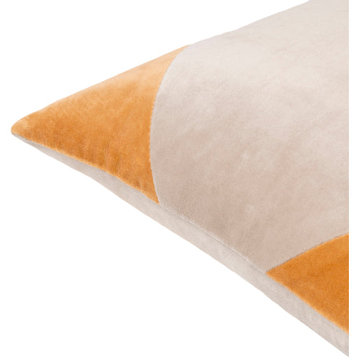 cotton velvet accent pillow light beige mustard 1 CV080-1818D