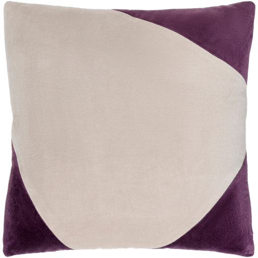 cotton velvet accent pillow light beige mauve CV082-1818