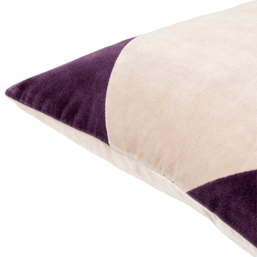 cotton velvet accent pillow light beige mauve CV082-1818D