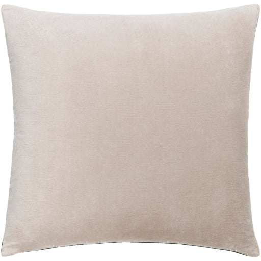 cotton velvet accent pillow beige black CV083-2020
