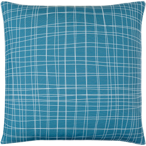 draft accent pillow teal white DFT002-1818