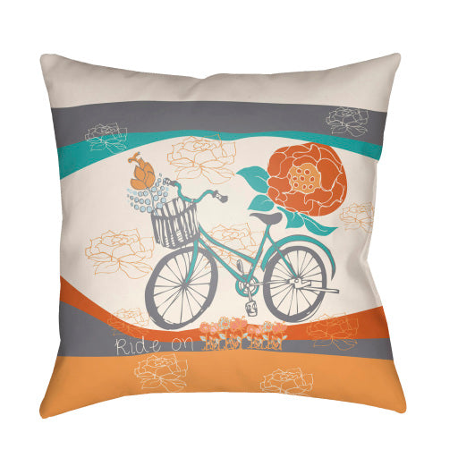 doodle outdoor pillow ivory gray aqua burnt orange orange DO006-1818